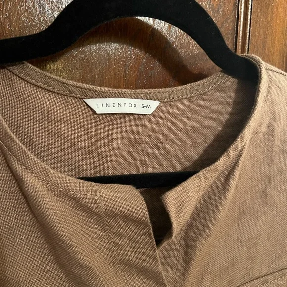 Linenfox Heavy Linen Overshirt – Pippa in Cacao, size S-M - Picture 2 of 4